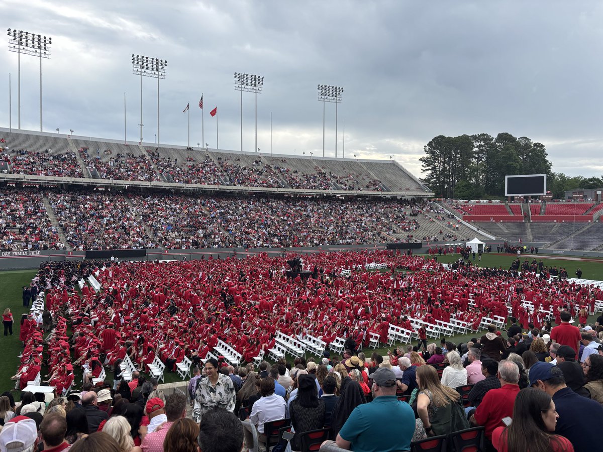 adamwestsutton's tweet photo. What a day! What a crowd! Congrats Wolfpack nation!! Great ceremony! 
#NCState26 #PackNation https://t.co/mvLkHITAb0