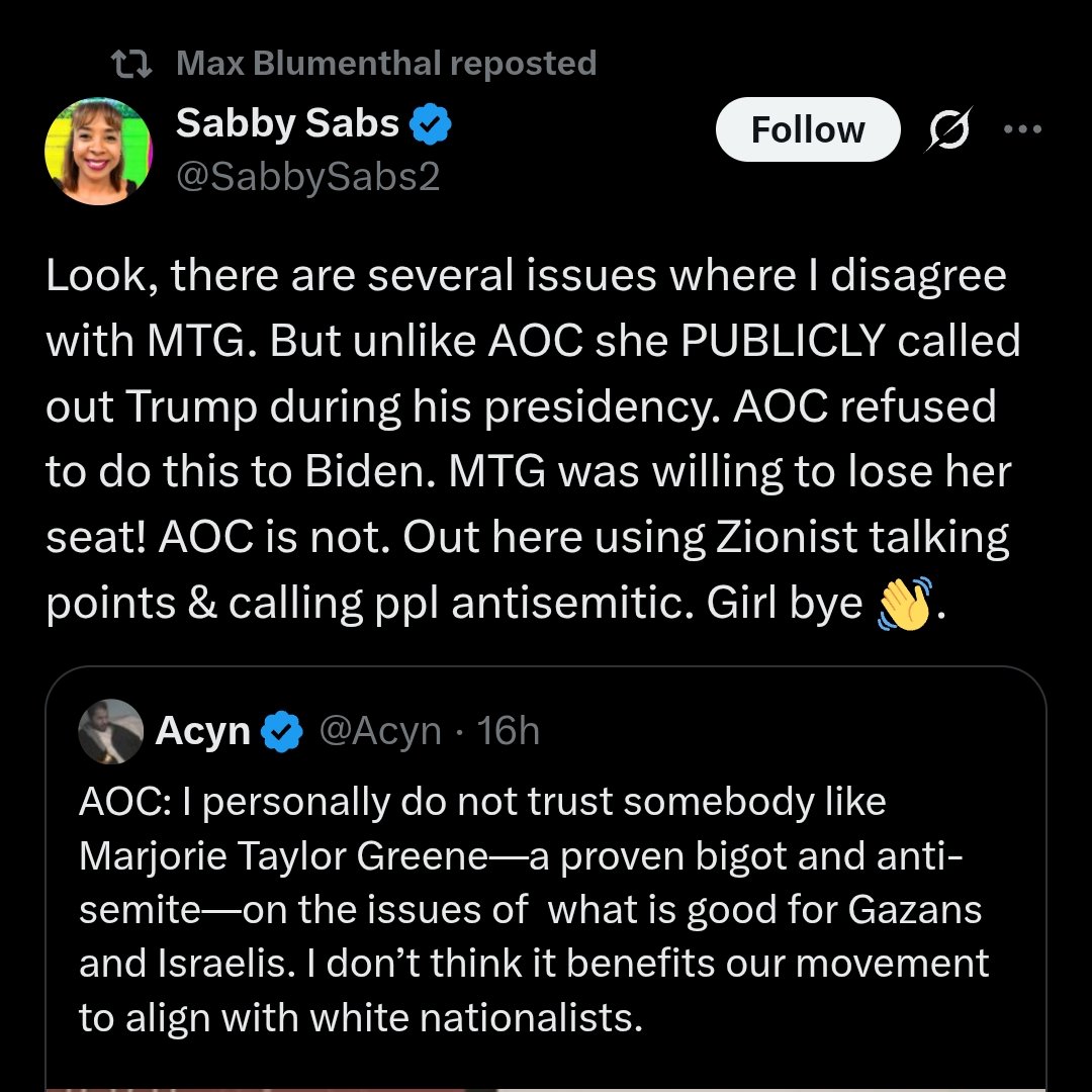 How dare AOC call the Jewish space lasers woman antisemitic!