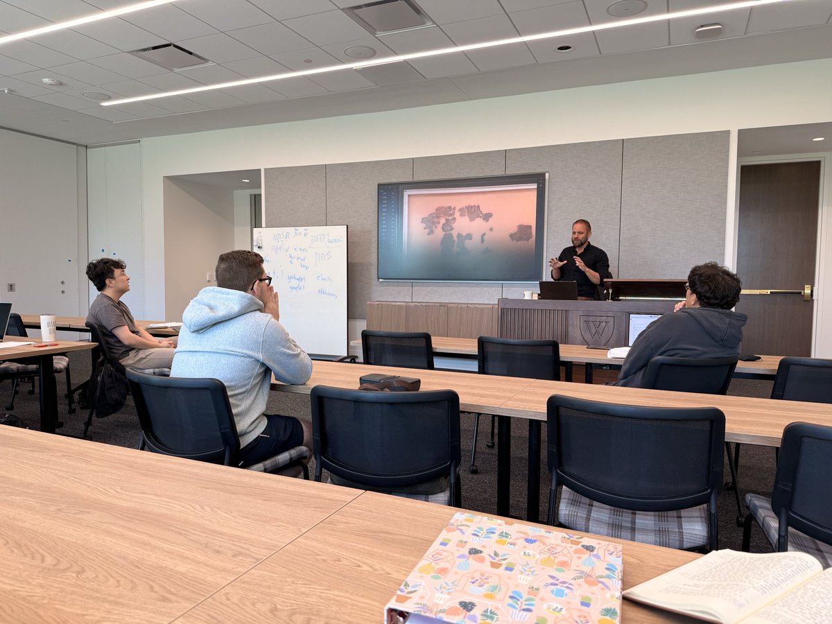 RevDocFix's tweet photo. It was a great last week of classes—full of firsts as our last class periods were in the new Westminster Hall. These are some pics of our Biblical Aramaic class (where we got to dip our toe into Qumran’s Book of the Giants), the building, and the view from my office. https://t.co/9pyEdrIyyl