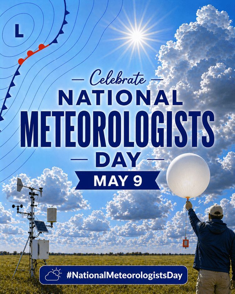 MarshallMcPeek's tweet photo. 🌦️⛈️☀️ @AMetSoc reminds us that National Meteorologists Day is an annual day to celebrate the people who study, forecast, and communicate about the weather. Meteorologists help keep our communities informed, prepared, and safe. Thanks for your work, mets! #science 🎈 https://t.co/Er7KkIPVJw