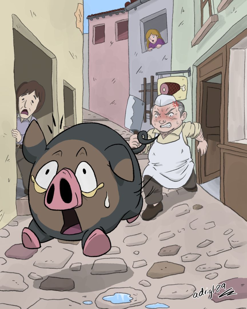 adrigl89's tweet photo. ¡Corre, Lechonk, corre! 😱🐖💨 Parece que alguien se ha metido en un buen lío con el carnicero del pueblo justo antes de su gran día. ¡A salvo en la Poké Ball se está mejor! 🥩🏃‍♂️🎨✨

#PokemonGoCommunityDay

cc: @PokemonGoApp @PokemonGoEspana
#PokemonGO #pokemonart #Lechonk https://t.co/St641xtsRU
