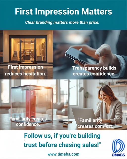 dmabs_digital's tweet photo. 🚀 How Trust Is Built Before the First Purchase
✅ First impression matters more than price
✅ Clear branding reduces hesitation
✅ Transparency builds confidence
✅ Familiarity creates comfort
💡 Follow us if you’re building trust before chasing sales.

#marketingstrategy #DMABS https://t.co/2IZSTh32jz