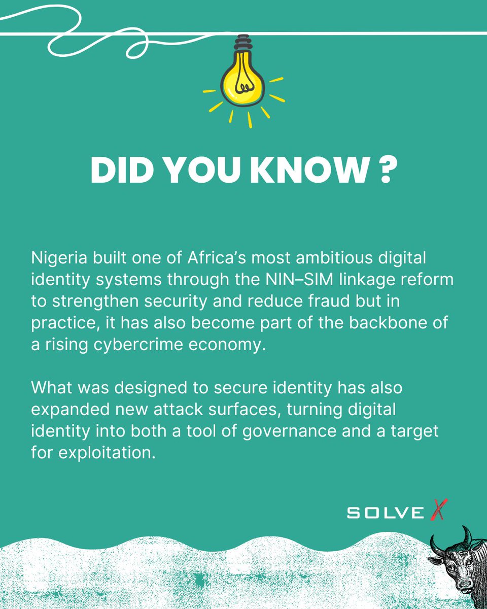 __SolveX's tweet photo. Nigeria built one of Africa’s most ambitious digital identity systems to strengthen security and reduce fraud but in practice, it has also created new layers of vulnerability within an already expanding cybercrime ecosystem. https://t.co/JSzQE2MpWz