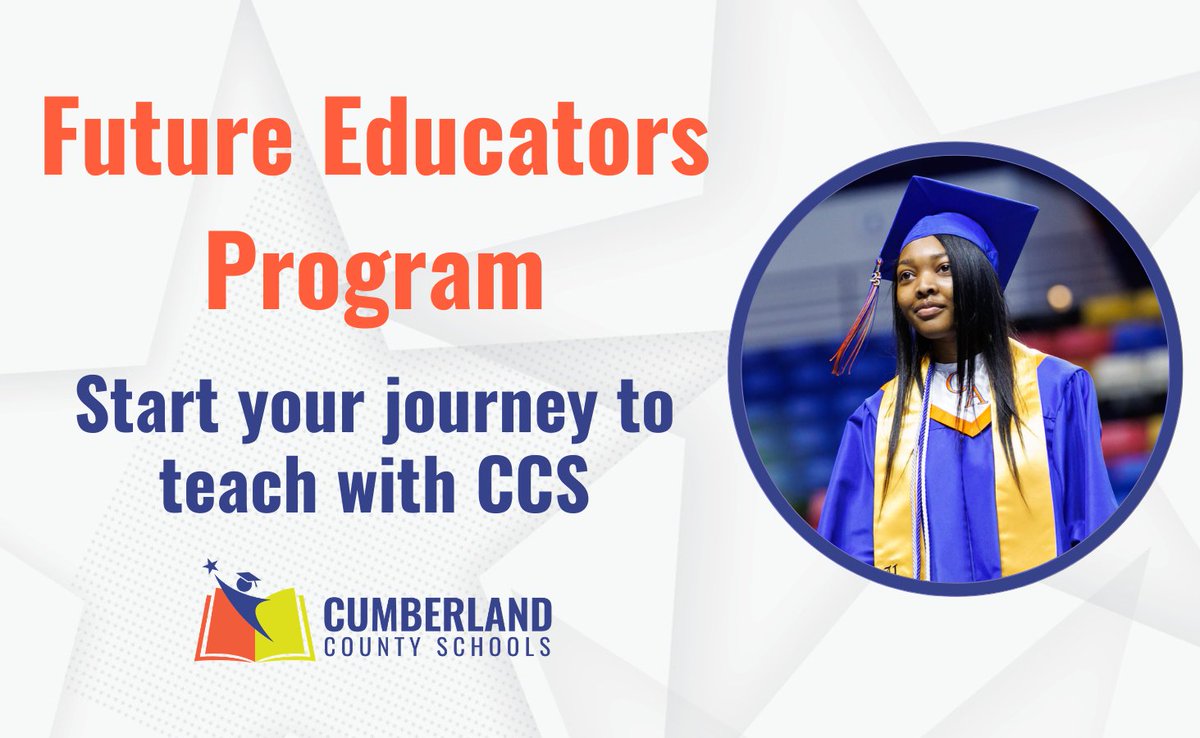 CumberlandCoSch's tweet photo. 🍎✨ Future Educators Wanted! Cumberland County Schools is recruiting graduating seniors for its Future Educators Program, an opportunity to grow your career in education and return to teach in CCS.

Benefits include:
✔️ $1,000 summer stipends
✔️ Early employment contract
✔️ Networking opportunities

Apply by May 13, 2026! Space is limited. See your School Counselor for details!

🔗 Learn more & apply: https://t.co/1U4oCqcB3L