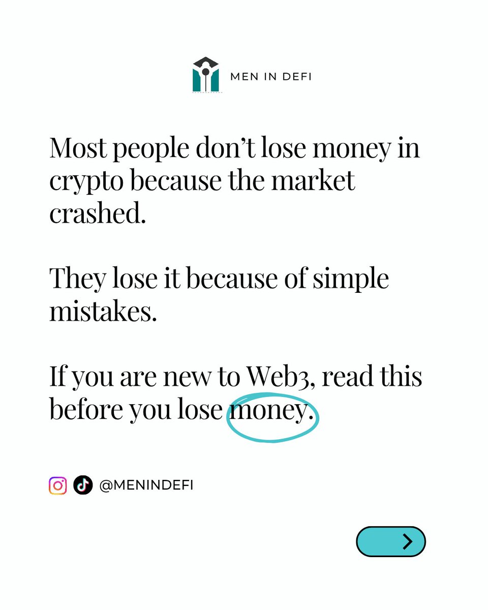 menindefi's tweet photo. Most people make avoidable web3 mistakes that could cost them a lot.

And one thing about these mistakes is that their outcomes are irreversible.

This post shows you the top mistakes to avoid especially as a web3 beginner.

Read, digest, share, and ask questions. #menindefi https://t.co/nHzNJdL7aL
