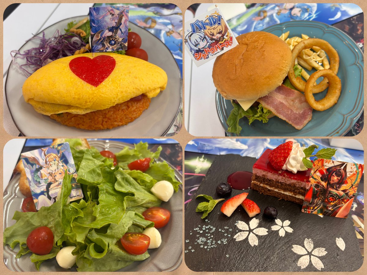 xxxSE_YAxxx's tweet photo. 今日は三成さん、おとりすさん、ゲーム友達ちゃん、私の4人でシャドバカフェ→大須商店街巡り→ボドゲカフェ→ボドゲ巡り→らみょん、と朝から晩まで遊んできたよ！！！
みちゅみちゅもゲーム友達ちゃんも初会いだったけど、めちゃくちゃ楽しかった🐰ྀི🫶💜

写真はシャドバカフェのメニューと、クリマで買ったイヤリング初出し✨️