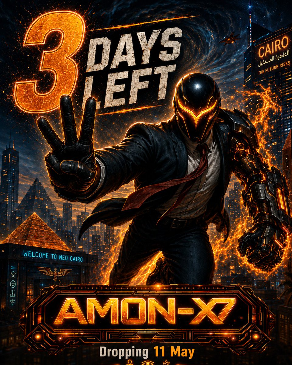 Cosmic_CCOMICS's tweet photo. 3 days. Neo Cairo. AMON-X. 🔥 The Arab Comic Universe drops May 11. Are you ready? 👀
٣ أيام. القاهرة المستقبل. AMON-X. 🔥 الكون العربي للكوميكس بيبدأ ١١ مايو. جاهز؟ 👀
#AMONX #CosmicComics #ArabComicUniverse #كوزميك_كوميكس #IndieComics https://t.co/VyGVySiKLD