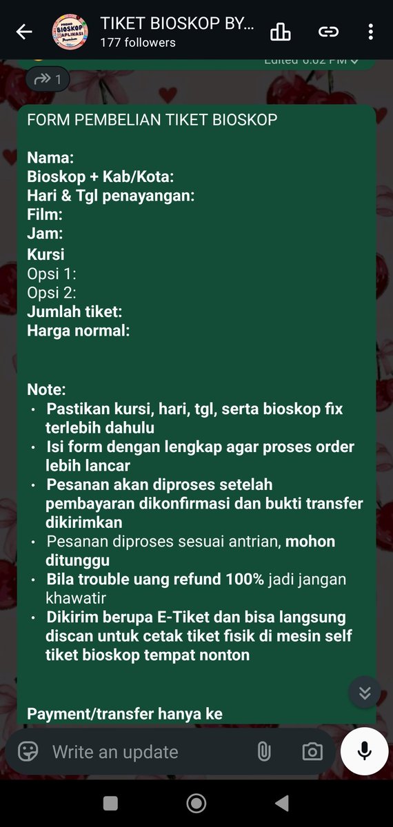 988juta's tweet photo. Guyss ready b1g1 all movie Cinépolis 

Beli 1 gratis 1 + tax 11k = 2 tiket 

🎬Bisa Salmokji Ghost In The Cell  The Bell AIN Dilan ITB 1997 Tiba Tiba Setan The King's Warden Ikatan Darah Ayah, Ini Arahnya Kemana, Ya?  Kupeluk Kamu Selamanya Lee Cronin’s dsb 

Order WA di bio https://t.co/aaHxUVtQ4L