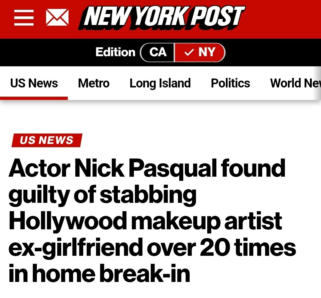 ItsToanLam's tweet photo. Actor Nick Pasqual found guilty of attempted murder in stabbing of makeup artist Allie Shehorn https://t.co/UoLlU4SP3R

#truecrime #fyp #celebritynews https://t.co/9rzvDZmfFv