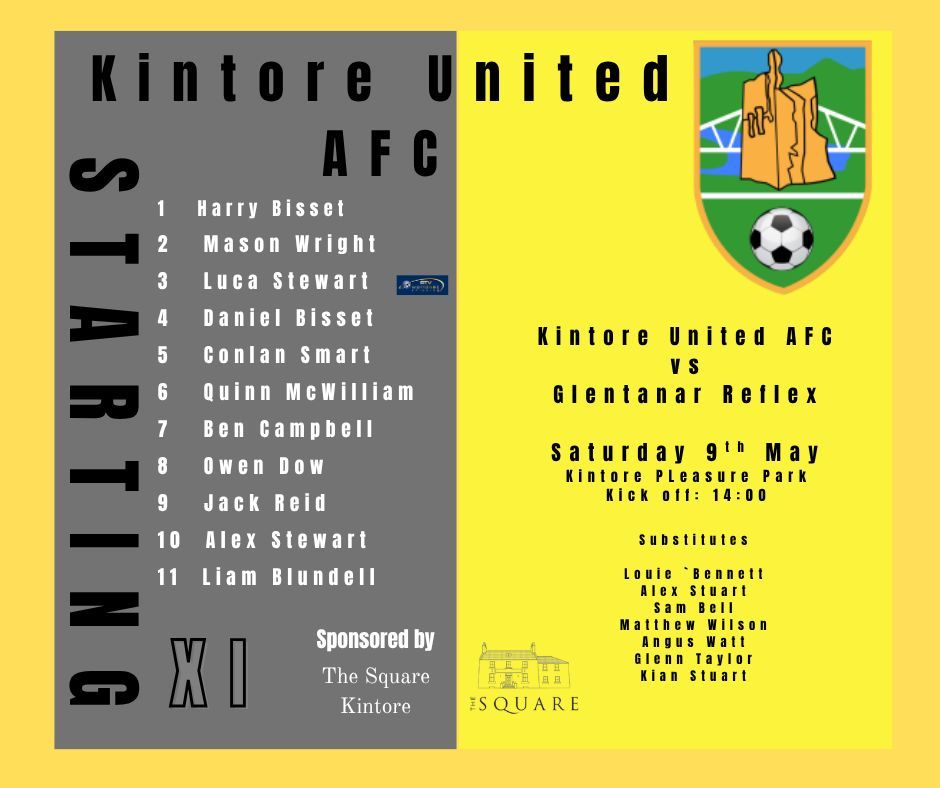 kintoreunitedfc's tweet photo. Today's Starting XI to face Glentanar Reflex 🖤💛 https://t.co/MPu2qLT3BD