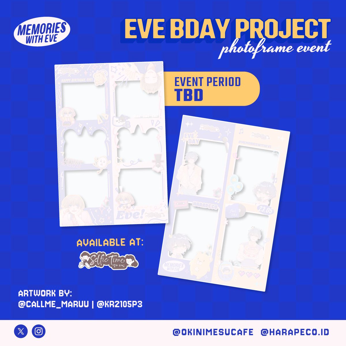 okinimesucafe's tweet photo. PHOTOFRAME SNEAK PEEK 🧐🍬

Get ready to capture your memories with our special photoframe for the Eve Birthday Event ✨📸

Artwork by 🎨
@KR2105P3 @callme_maruu

Please look forward to the full reveal soon! 
#MemoriesWithEve 🍭🍬📸 https://t.co/thgKGkjIjO
