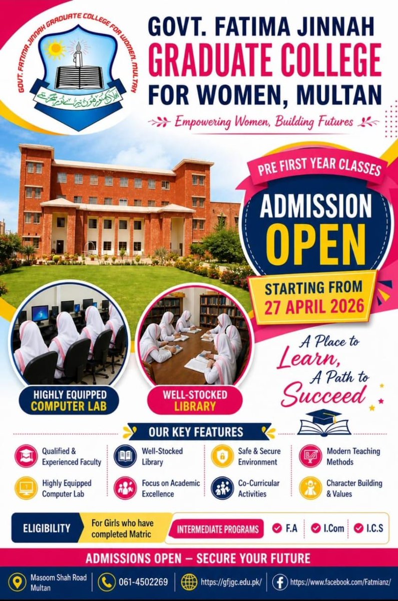 Govt .Fatima Jinnah graduate college (w) Multan tweet media