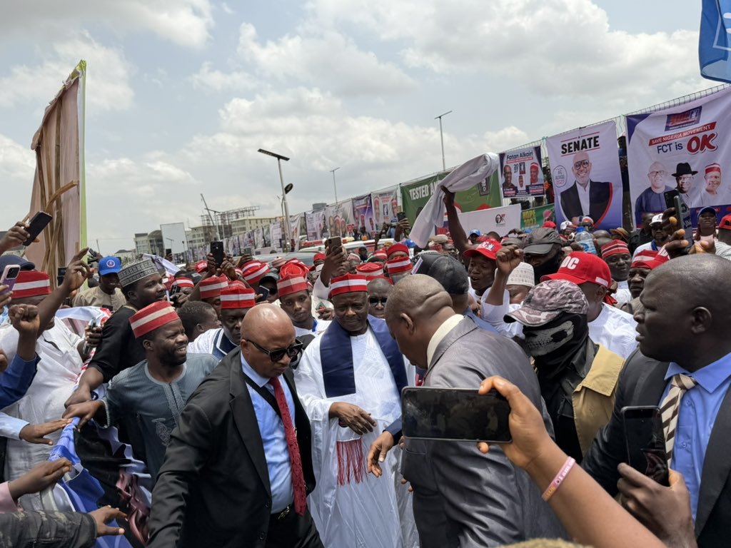 RMKMediaCrew's tweet photo. His Excellency Sen. @KwankwasoRM, PhD, FNSE, alongside His Excellency Mr. @PeterObi, arrived at the ongoing (NDC) National Convention taking place at Angeles Event Centre and Mall, Abuja. https://t.co/3OYLIIfMDc