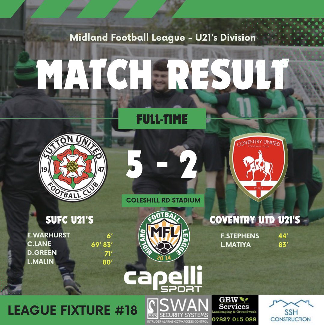 SuttonUtdFC's tweet photo. A perfect way to end the league season π
5-2 winners in the final game and we do it in style at home ποΈ
Unbeaten at home all season β massive from the U21 lads π
Attention now turns to two cup finals to finish the season strong πͺππ
#SUFC #U21s #Football #CupFinals https://t.co/wSmONMC50g