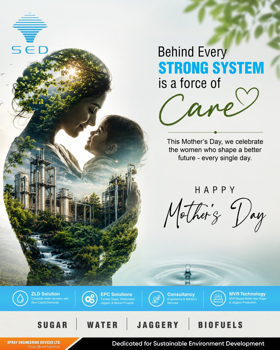 Celebrating every mother who nurtures strength, resilience, and a better future with love and care. Happy Mother’s Day from Spray Engineering Devices Limited. 🌸

#happymothersday #motherslove #sustainability #sedindia #sprayengineeringdevices #womenwhoinspire