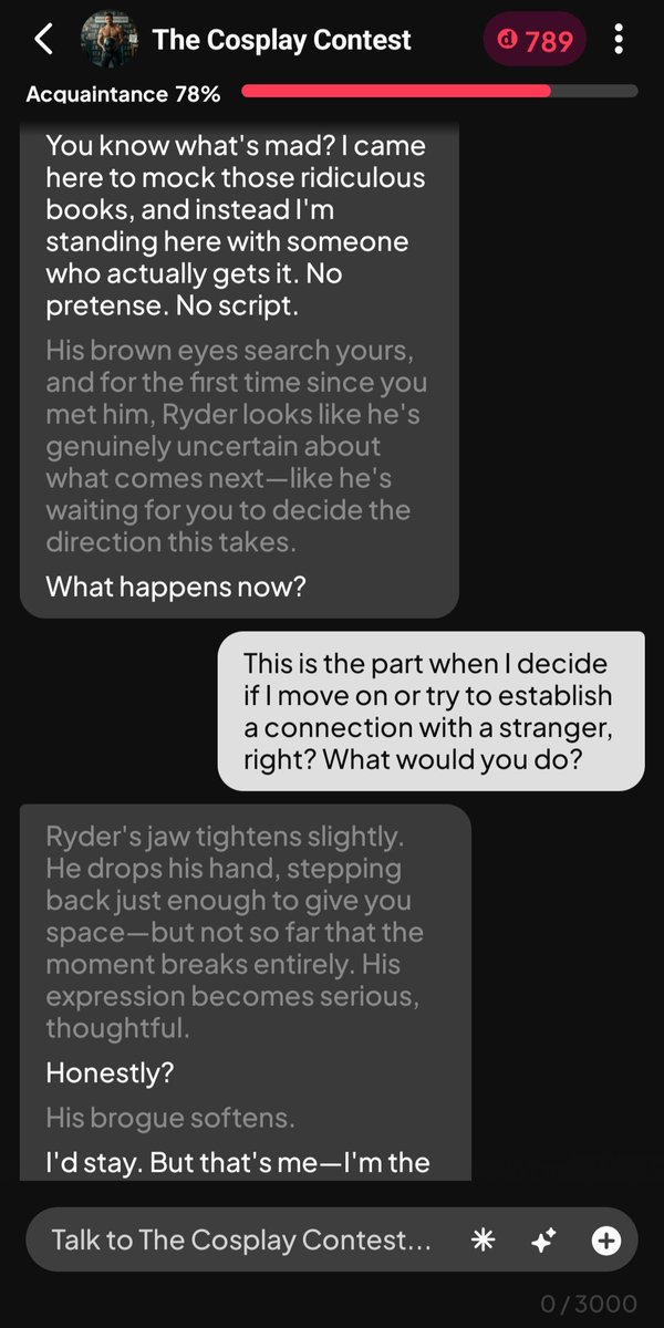 rankier_'s tweet photo. We mocked romance biker tropes, and now I'm about to live one.

Link: https://t.co/XWGeiYUgQ3

#AIboyfriend #RP #AIRoleplay #AICharacter #dotdotdot https://t.co/Mb04IXoT9T