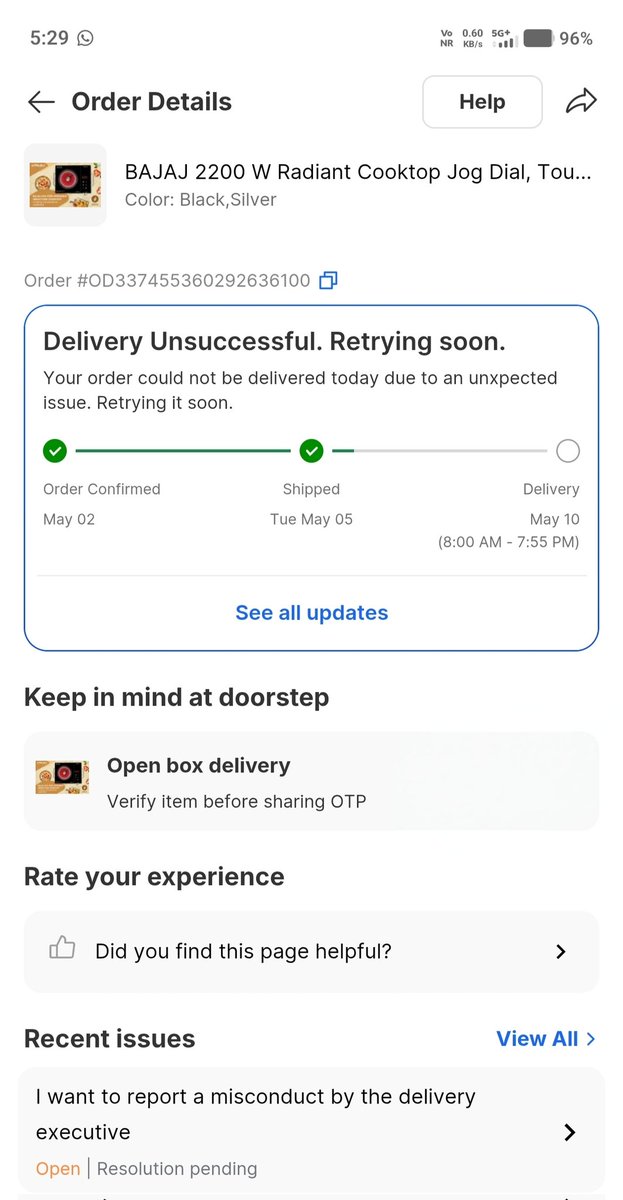 Naman_Singh_15's tweet photo. Last Saturday, I ordered a Bajaj 2200W Induction Cooktop from Flipkart. The order was marked as Open Box Delivery, and today when the delivery partner opened the parcel, I was stunned to see a COMPLETELY DIFFERENT product inside.
#Fraud #WrongProduct #CustomerRights #Ekart https://t.co/OdJiObPWgo