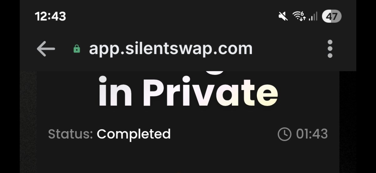 AdamStrang23828's tweet photo. Complete privacy in 1.43 with @SilentSwap https://t.co/f7NEER0b7D