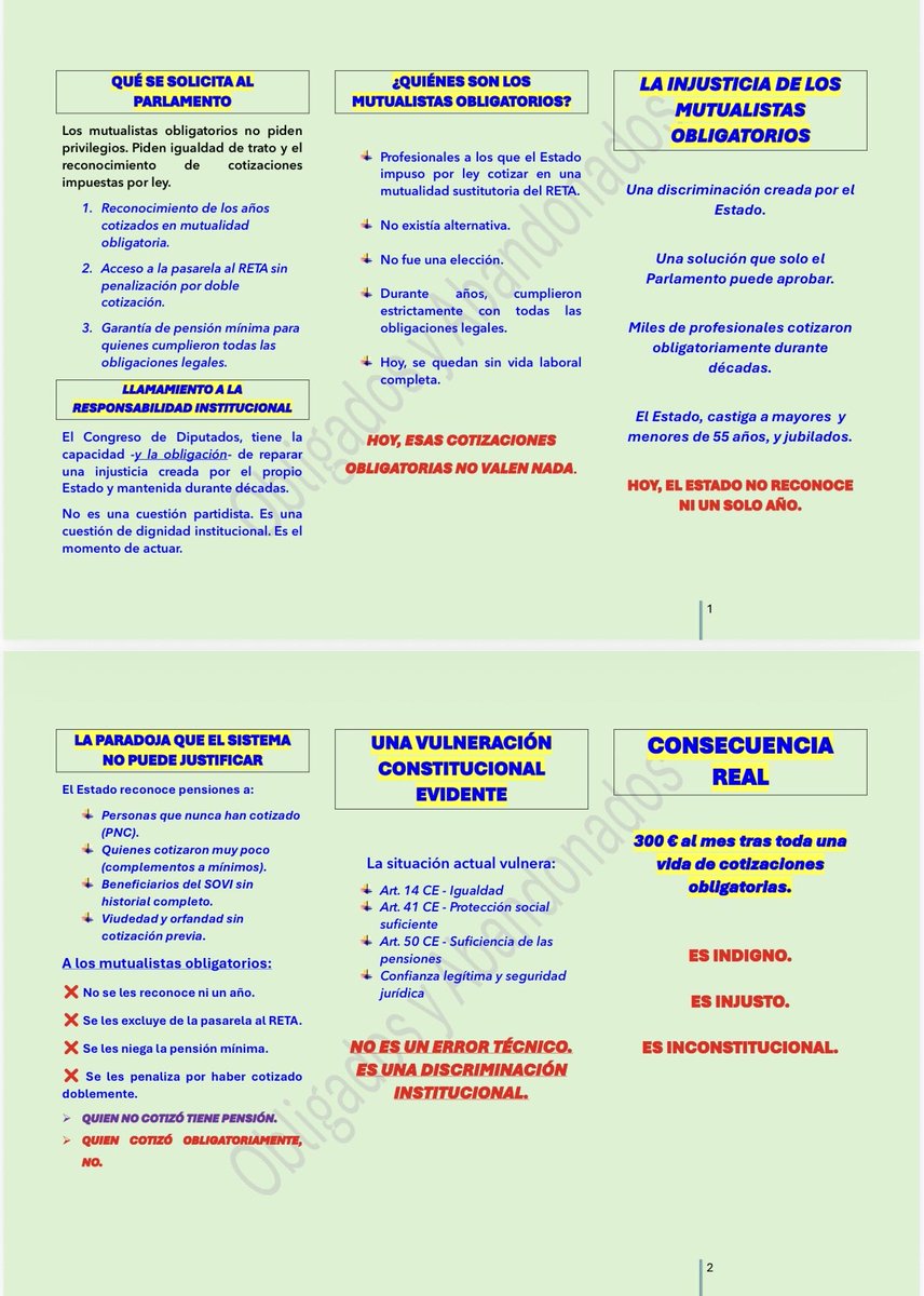 REMEDIOSRUIZBE2's tweet photo. 1️⃣ Señorías, cuestión q el Parlamento no puede seguir aplazando: la discriminación de los mutualistas obligatorios, profesionales a los q el Estado impuso un sistema q hoy condena a pensiones indignas. 
🧵 Abro hilo. https://t.co/FgDaVIdyGu