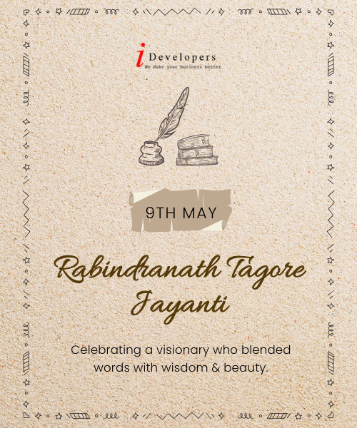 iDevelopersin's tweet photo. On this day, we remember the greatest poet across centuries, a polymath, weaver of the sense Bharat Bhagya Bidhata through his compose of Indian National Anthem, Gurudev Sri Rabindranath Tagore, on his 165th birth anniversary! 

#JayaHey #RabindraJayanti2026 #RabindranathTagore https://t.co/uAyVZHx8Sk