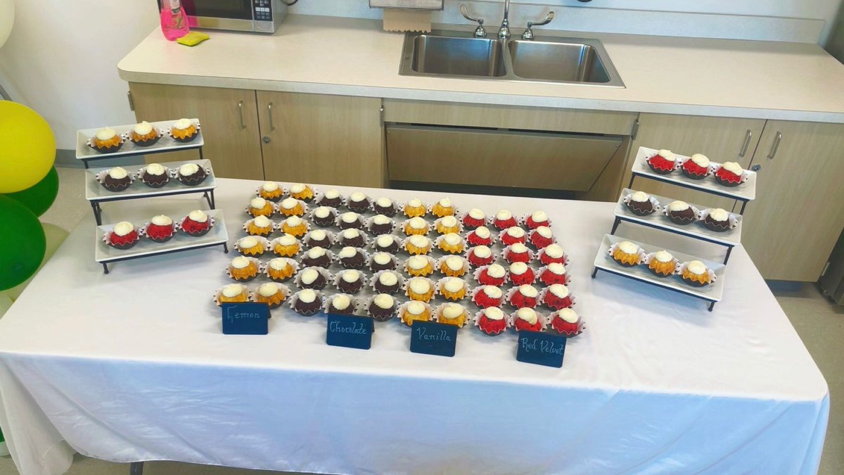 GPESpbc's tweet photo. To wrap up teacher appreciation week, it was Nothing “Bundt” the best for our Teachers!! Thanks Nothing Bundt Cakes! https://t.co/fv1XZIfHlE