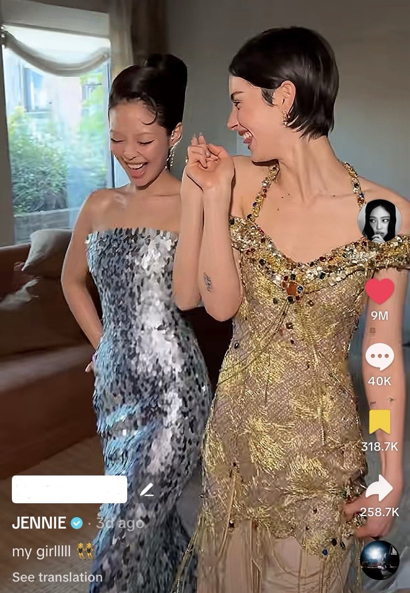 Jennie has once again become the most liked and viewed person on TikTok at the Met Gala 2026, with her clip of participating in the Dracula trend with Gracie Abrams surpassing 54M views and 9M likes within 3 days 🧛🏻‍♀️