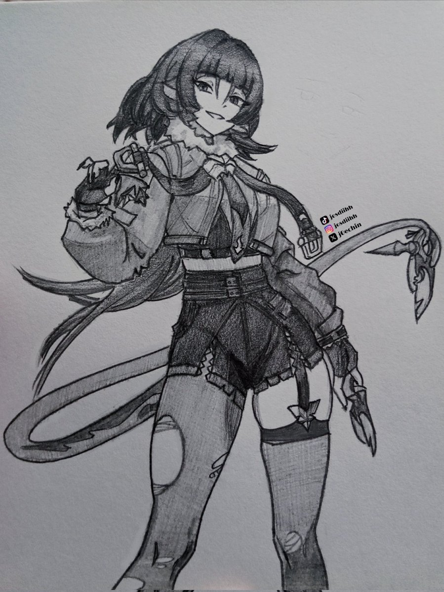 josdiihh's tweet photo. Jane doe fanart ✍️ 
#zenlesszonezero #zzzero #zzz #janedoe #jane #doe #fanart #pencilsketch #sketch #drawing #art https://t.co/COE9AiUvqq
