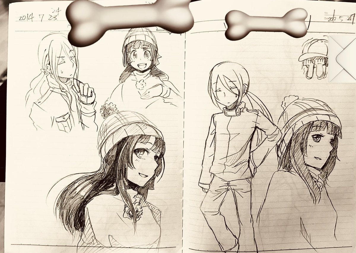2012年、2014年、2026年お絵描き変遷 