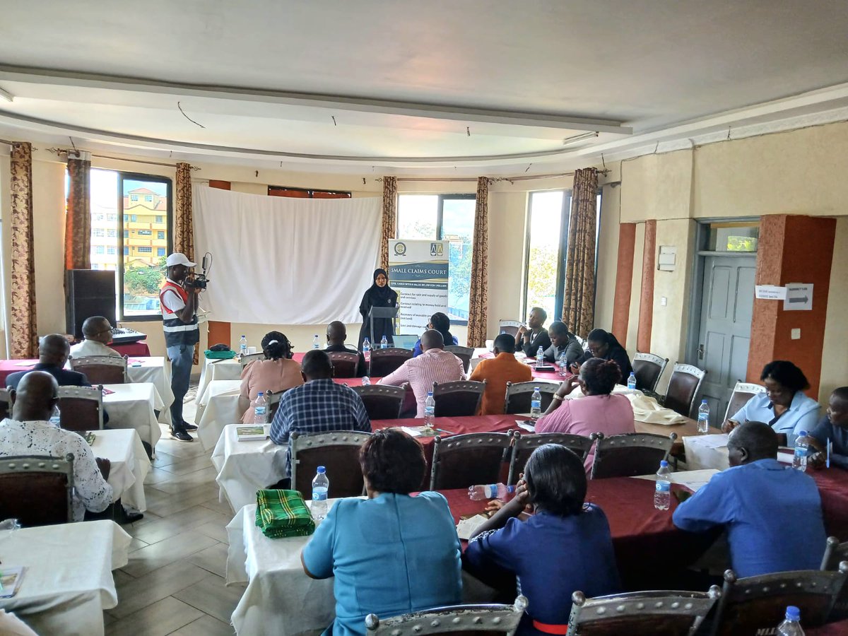 Kenyajudiciary's tweet photo. The Office of the Registrar Magistrates’ Court held a sensitization forum in Bungoma to engage stakeholders on the newly gazetted Bungoma Small Claims Court. The court is among the 15 new Small Claims Courts recently gazetted by the Chief Justice, aimed at enhancing the ease of doing business and increasing access to justice for ordinary citizens through a simple, expeditious and cost-effective process.

The forum was graced by Bungoma Environment and Land Court Judge Kossy Bor, Head of Station Josphat Gichimu, Deputy Registrar Small Claims Court Susan Gitonga, adjudicators, LSK Branch Chairperson, Assistant County Commissioner, chiefs and other key stakeholders.