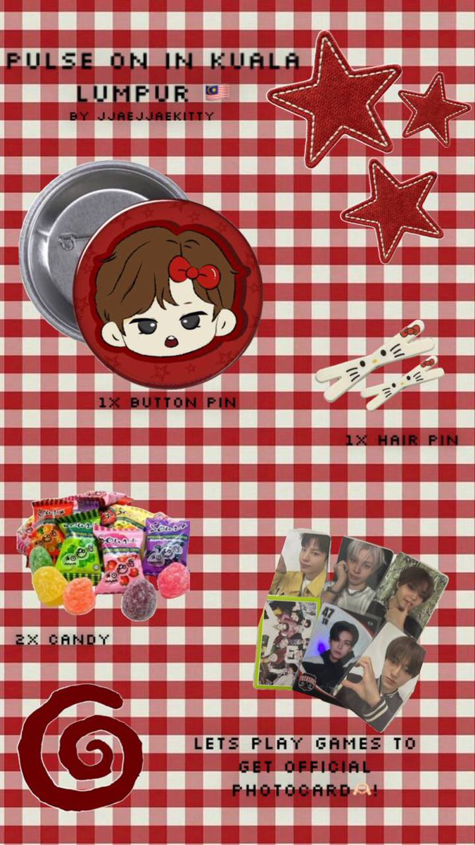 FREEBIES FOR #PULSEONinKL 🦁

🦁 button pin + hair pin + candy 
🦁 let’s play games to get official photocard 
🦁 limited qty🫶🏻!
🦁 onsite trade only
🦁‼️ dont sell &amp; throw ‼️

#PULSE_ON_IN_KL #PULSEONinKL #TREASURE #TREASUREinKL