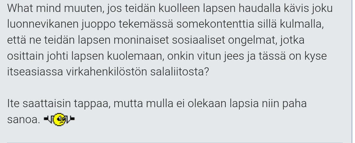 TiinaKeskimki's tweet photo. Mitä mietteitä näistä Punk in Finland -sivuston kirjoituksista?
Helsingin poliisi siirsi tutkinnan jo aikapäiviä sitten @PoliisiIS, mutta vieläkään en ole päässyt asianomistajakuulusteluun.
Kuka on näiden nimimerkkikirjoitusten takana, onko se @SuomenPoliisi itse? https://t.co/B1KwWznP50