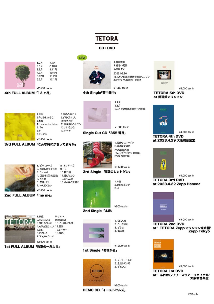 TETORA CD まとめ売り　バラ売り可 CDも販売します！💿