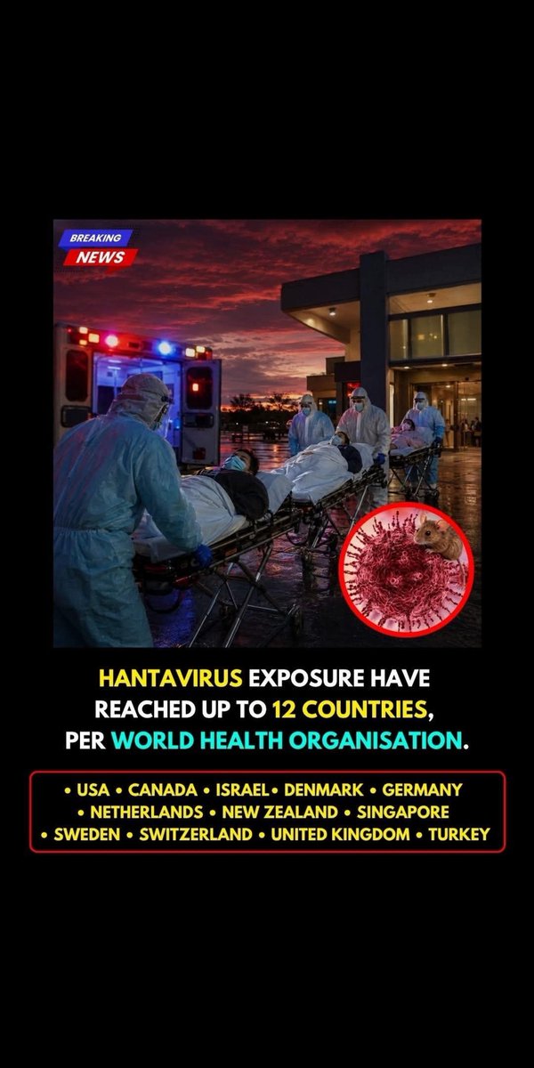 DatTran37147024's tweet photo. Tổ chức địa ngục thế giới WHO vừa thông báo virus Hanta đã lan ra 12 quốc gia  Bà con sẵn sàng chích vax chưa? Tổ chức được cho là cứu người như sự thật là một tổ chức địa ngục nhân gian đúng hơn thì có https://t.co/pWlzWtlqjX