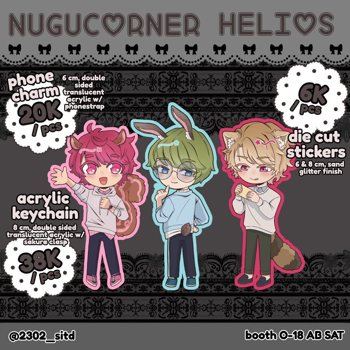 2302_sitd's tweet photo. [🩷 &amp; 🔁 VERY APPRECIATED!]  

Hello! Here's my OTS catalogue for #cf22
I'll be boothing with my friends at NUGUCORNER on O-18 SAT only! We hope to see you swing by >_<!!

🗓️ 16 MAY 2026
📍 NUGUCORNER 0-18 AB
❤️‍🩹 fandoms : A3! (Spring Troupe), HELIOS R, ENSTARS (esupuri) https://t.co/H5yzTkB2wD