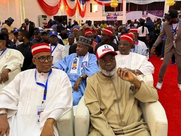 His Excellency Sen. Rabiu Musa Kwankwaso, PhD, FNSE, alongside His Excellency Mr. Peter Obi, arrived at the ongoing (NDC) National Convention taking place at Angeles Event Centre and Mall, Abuja.
