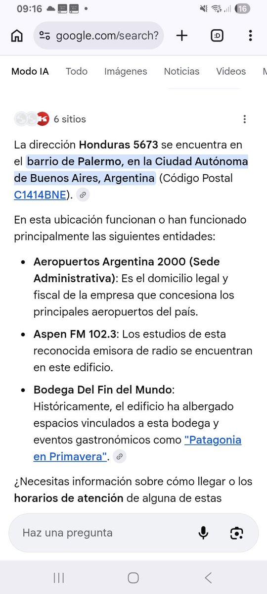 Testasdeanibal2's tweet photo. Migueles tiene la direccion en Honduras 5673 , para!  es la direccion de Aeropuertos 2000 de Eurnekian. Queria que gané Massa. https://t.co/LreoRcFIop