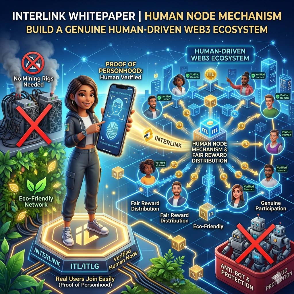 LvyLink's tweet photo. #AD
Interlink Whitepaper highlights Human Node mechanism. With Proof of Personhood, real users join the network without mining rigs. Fair reward distribution, eco-friendly &amp; anti-bot, building a genuine human-driven Web3 ecosystem.
#Interlink #ITL #ITLG https://t.co/KMUQ62u5pq