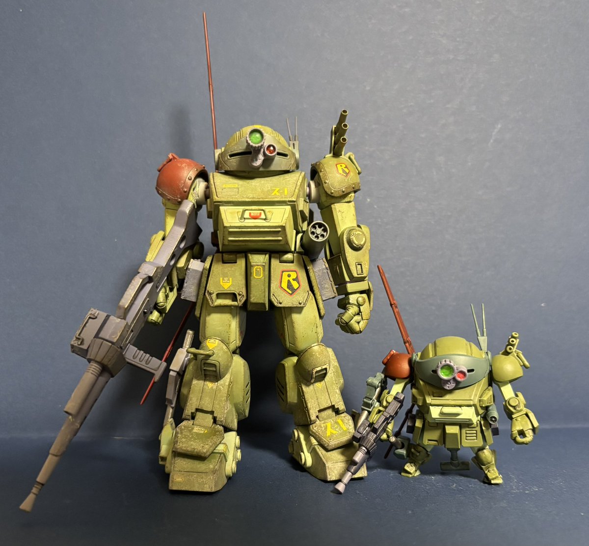 daisya66's tweet photo. WFで購入した、タイタンさんの1/35リーマン機改造パーツでリーマン機完成。造形はもちろんのこと、ブレードアンテナ2本入っててお得なお値段でステキでした。

#ボトムズ
#毎月9日は09系ATの日 https://t.co/yQvP1PommY