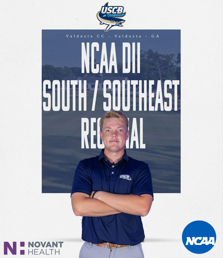 USCBAthletics's tweet photo. It's round three at the NCAA DII South/Southeast Regional for @USCBMGolf  in Valdosta, Georgia as tee times start at 9:00 a.m. at Valdosta CC! 
#FINSUP https://t.co/8Tf77zPETz