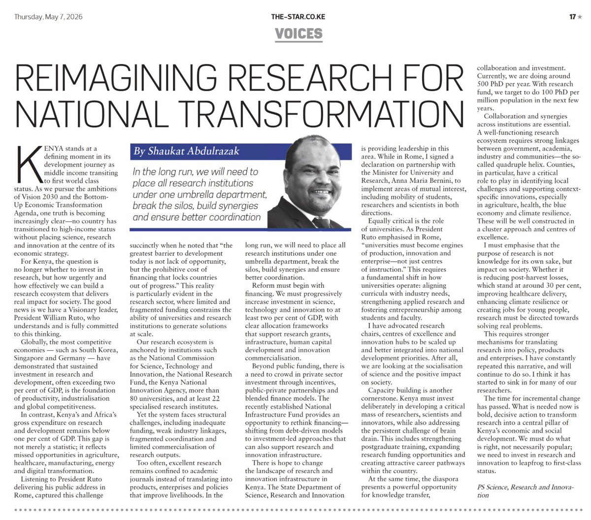 Shaukat Abdulrazak,PhD,EBS tweet media