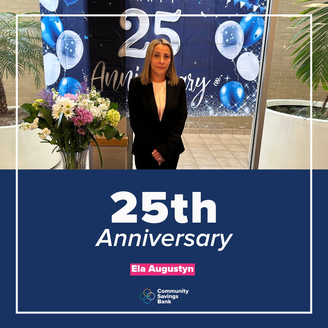 csb_chicago's tweet photo. Ela Augustyn celebrates 25 years at Community! Tap to learn more about her time at the bank:
https://t.co/fsgTHaQo93 https://t.co/uMzTOd5wGn