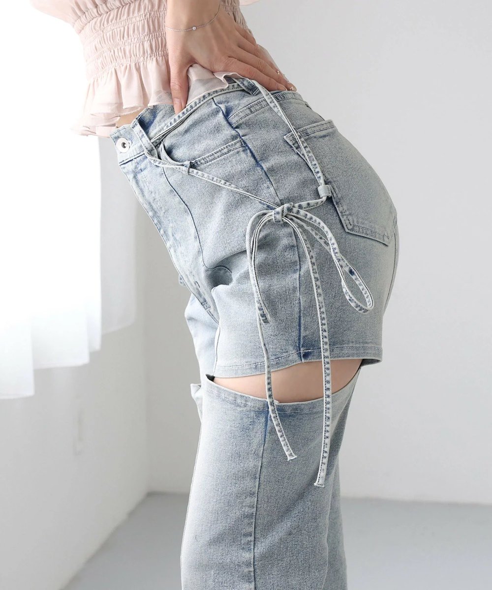 ✦ ── Rakuten Fashion ── ✦ サイドスリット美脚デニムに XS