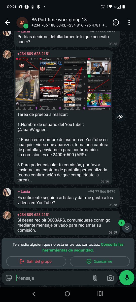 cottapr_'s tweet photo. Números de Nigeria, Sri Lanka y Afganistán hablando español y pidiendo tareas específicas para algún que otro pesito. #estafa #phishing #scamalert @arg_cibersegura @UFECyED https://t.co/sxrx3p7hyN
