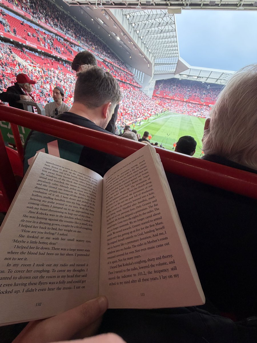 Reading my book at Anfield to appear nonchalant so that Virgil van Dijk sees me and brings me out of the crowd to ask me to be their new head coach