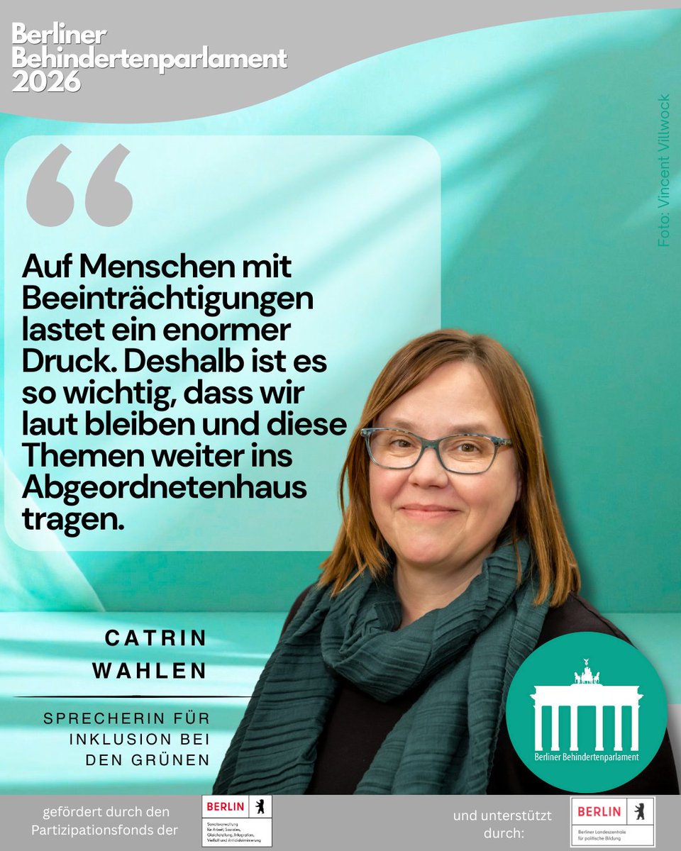 BBParlament's tweet photo. Catrin Wahlen von der @GrueneFraktionB bei der Auftaktveranstaltung zum Berliner Behindertenparlament 2026 über Barrierefreiheit, gesellschaftlichen Druck und die Sichtbarkeit von Menschen mit Behinderungen im politischen Raum.

#BBParlament26 #Inklusion #Berlin https://t.co/9dqtA7p9H4