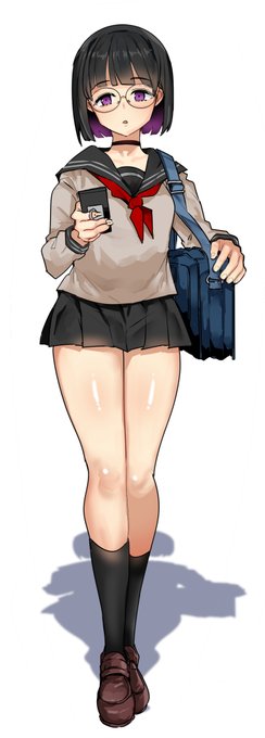 オカッパ眼鏡ミニスカ女子ってなんかエロいよね… 