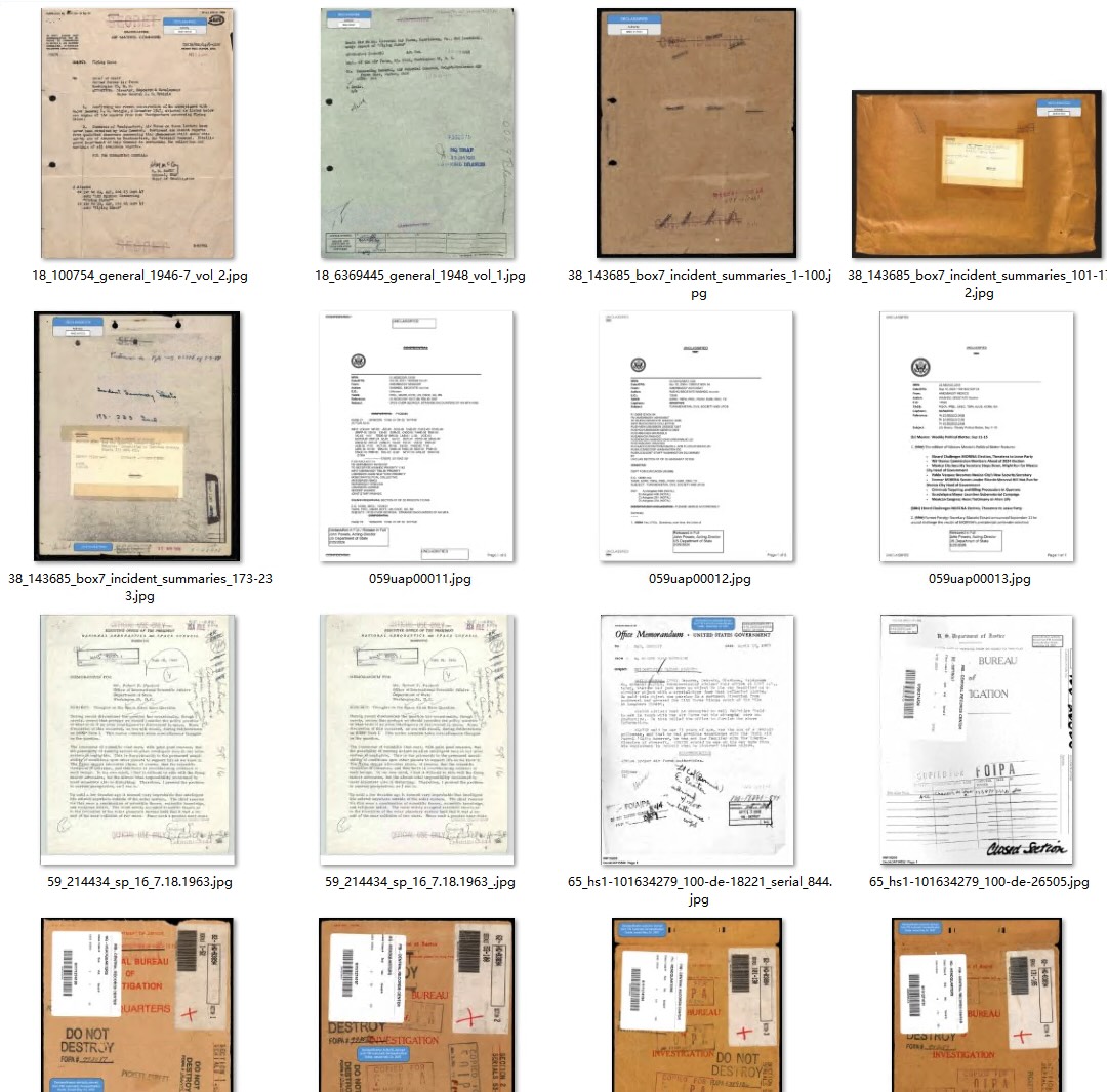csyiji's tweet photo. 美国五角大楼公布了UFO解密文件，包含图片、视频、PDF，国内无法访问。

一共 7 GB，包含压缩包和已解压数据！

现已将美国UFO解密文件打包！

聪明的人可以拿去卖了，看看闲鱼上! https://t.co/1NPhMkZtb5