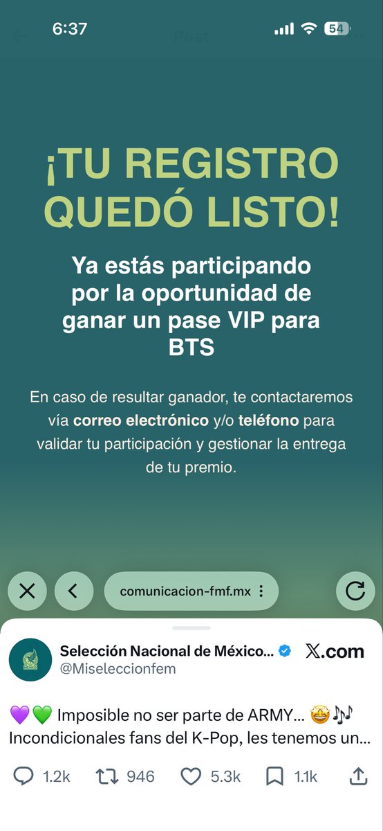lbrttnc's tweet photo. @Miseleccionfem Espero poder optener el acceso, hace años que escucho su música aproximadamente 11 años, y desde ahí mis dos mejores amigas comenzaron a amar a BTS, su música es muy emotiva, grandes mensajes y letras inolvidables que haces. Una oportunidad más para poderlos ver https://t.co/7LBu3f3GTm