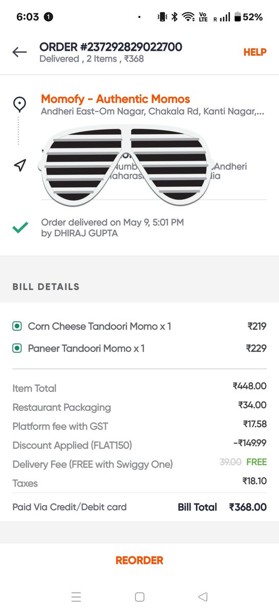 Ronakmodi5's tweet photo. @SwiggyCares @Swiggy 
Shame on your services. You are delivering non veg on ordering pure veg food. And after making complaint also you are not doing anything. Order Id - 237292829022700
Kindly refund the money https://t.co/J3oCVwdhRn