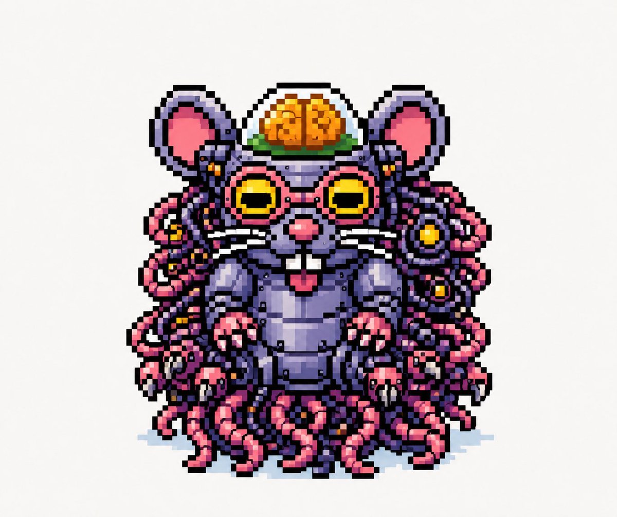 MNSMN33's tweet photo. 🐀🧠👾🤖👽

#ドット絵
#ロボット
#ネズミ
#脳
#pixelart
#brain
#mouse https://t.co/cd5b1QyDvT